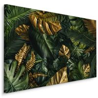 Schilderij - Gouden Jungle, 4 maten, wanddecoratie - thumbnail