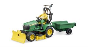 Bruder bworld John Deere zitmaaier met aanhanger