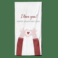 Valentijn handdoek I Love You Happy Valentine&apos;s day - Pillow Buddies