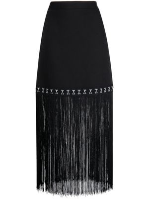 Rokh jupe frangée à taille haute - Noir