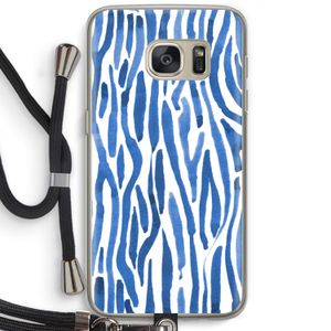 Blauwe nerven: Samsung Galaxy S7 Transparant Hoesje met koord