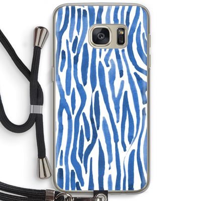 Blauwe nerven: Samsung Galaxy S7 Transparant Hoesje met koord