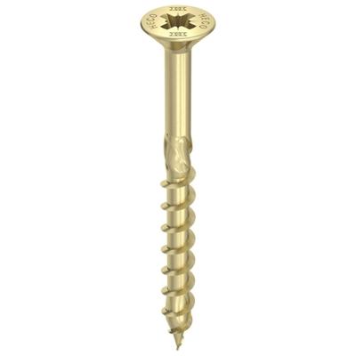 HECO TOPIX-plus schroeven - platkop geel verzinkt - 5x90/54 mm - PZ2 - deeldraad - 200 st