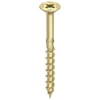 HECO TOPIX-plus schroeven - platkop geel verzinkt - 5x90/54 mm - PZ2 - deeldraad - 200 st