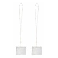 Badgehouders/naamkaarthouders - 20x - met wit keycord/lanyard - plastic - beurs/feest