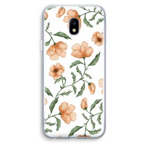 Peachy flowers: Samsung Galaxy J3 (2017) Transparant Hoesje