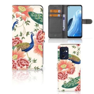 Telefoonhoesje | Met pasjeshouder | voor OPPO Find X5 Lite | Reno 7 5G Pink Peacock