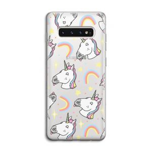 Rainbow Unicorn: Samsung Galaxy S10 4G Transparant Hoesje