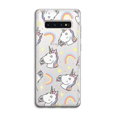 Rainbow Unicorn: Samsung Galaxy S10 4G Transparant Hoesje