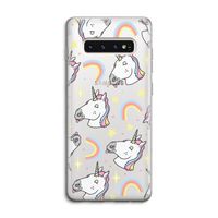 Rainbow Unicorn: Samsung Galaxy S10 4G Transparant Hoesje