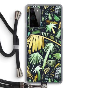 Tropical Palms Dark: OnePlus 9 Pro Transparant Hoesje met koord