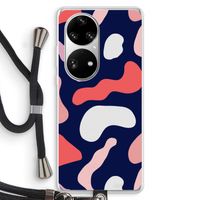 Memphis Shapes Pink: Huawei P50 Pro Transparant Hoesje met koord