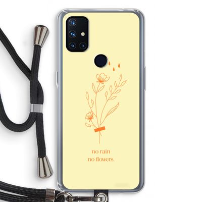 No rain no flowers: OnePlus Nord N10 5G Transparant Hoesje met koord
