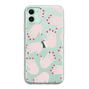 Hands pink: iPhone 11 Transparant Hoesje