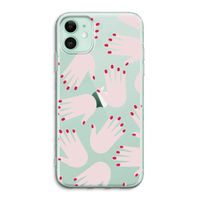 Hands pink: iPhone 11 Transparant Hoesje