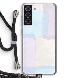 Square pastel: Samsung Galaxy S21 FE Transparant Hoesje met koord