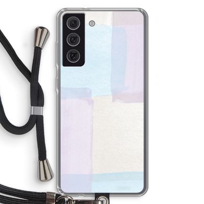Square pastel: Samsung Galaxy S21 FE Transparant Hoesje met koord