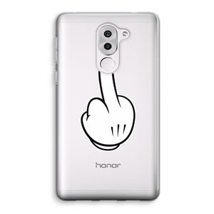 Middle finger black: Honor 6X Transparant Hoesje