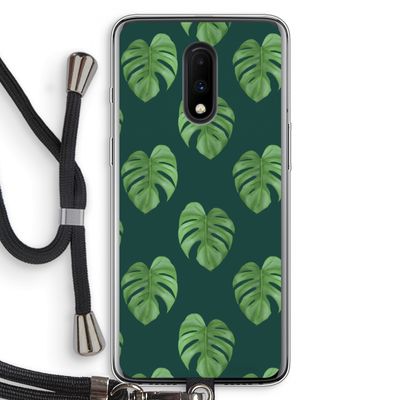 Monstera leaves: OnePlus 7 Transparant Hoesje met koord