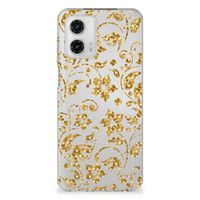 Motorola Moto G73 TPU Case Gouden Bloemen