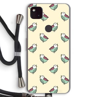 Vogeltjes: Pixel 4a 5G Transparant Hoesje met koord