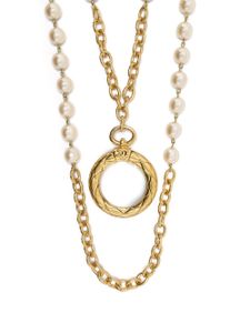 CHANEL Pre-Owned collier en chaîne à perles - Or