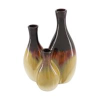 Vaas keramiek crème/bruin 18x13,5x25,5cm