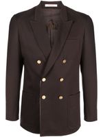 Valentino Garavani blazer croisé à détail VLOGO - Marron