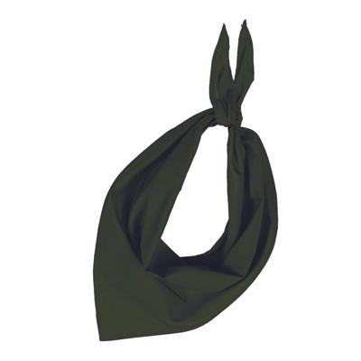 Bandana/hals zakdoek - 1x - olijfgroen - voor kind en volwassenen - polyester/katoen
