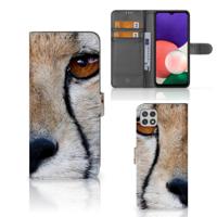 Samsung Galaxy A22 5G | Telefoonhoesje | Met pasjeshouder | Cheetah