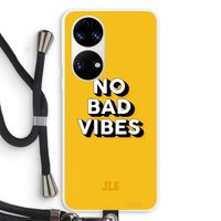 No Bad Vibes: Huawei P50 Transparant Hoesje met koord