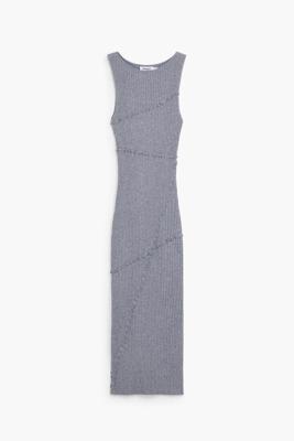 Lange geribbelde jurk - BLACK - L