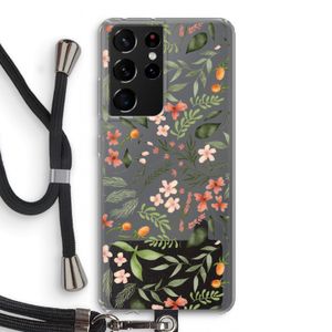 Sweet little flowers: Samsung Galaxy S21 Ultra Transparant Hoesje met koord