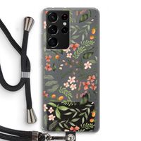 Sweet little flowers: Samsung Galaxy S21 Ultra Transparant Hoesje met koord