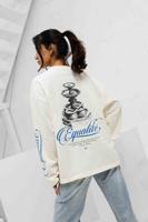Equalité Fountain Oversized Longsleeve Dames Gebroken Wit - Maat XS - Kleur: Gebroken Wit | Soccerfanshop