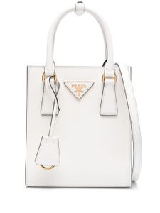 Prada Saffiano-leather tote bag - Blanc