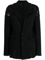 Yohji Yamamoto cardigan mi-long en maille - Noir - thumbnail