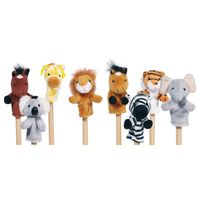Goki vingerpopje wilde dieren, set van 8
