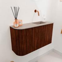 Toiletmeubel Mondiaz Joya Dlux | 71.6 cm | Meubelkleur Ruby | Faye wastafel Saba Wasbak Rechts | Zonder kraangat(en)