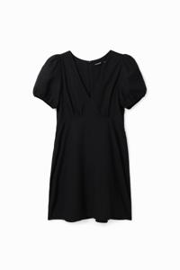 Korte jurk met pofmouwen - BLACK - XL