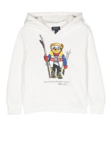 Ralph Lauren Kids hoodie Ski Polo Bear - Blanc