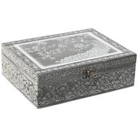 Juwelenkistje Home ESPRIT Groen Zilverkleurig Hout Aluminium 22,5 x 17,5 x 7,6 cm