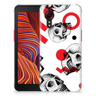 Silicone Back Case Samsung Galaxy Xcover 5 Skull Red