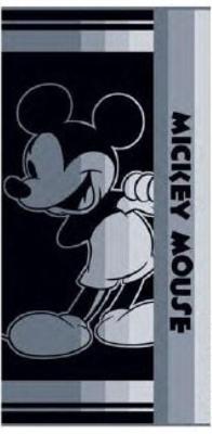 Mickey Mouse strandlaken zwart/wit 70 x 140 cm -Polyester