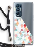 Gekleurde driehoekjes pastel: Oppo Find X3 Neo Transparant Hoesje met koord