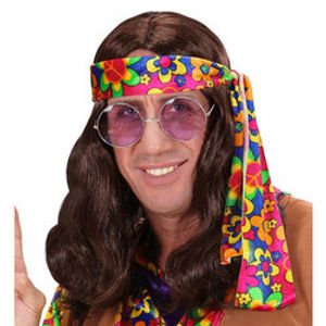 Pruik Hippie bruin Lennon