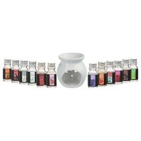 Geurolie flesjes mix-set van 12 stuks - Aromabrander en flesjes van 10 ML - Geurbranders