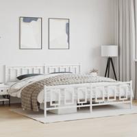 Bedframe met hoofd- en voeteneinde metaal wit 193x203 cm