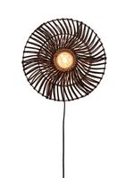 GOOD&MOJO Wandlamp 'Zanzibar' Rotan, 40cm, kleur Zwart