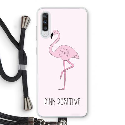 Pink positive: Samsung Galaxy A70 Transparant Hoesje met koord